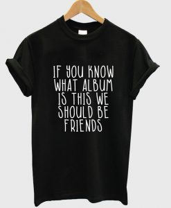 if you khow what album is this we should be friends tshirt