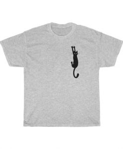 Black Cat Holding On Unisex T Shirt