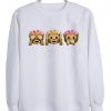 Flower Crown Monkey Emoji Sweatshirt