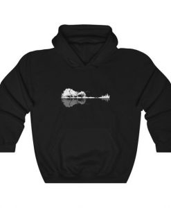 Nature Guitar Black Unisex Heavy Blend Hoodie