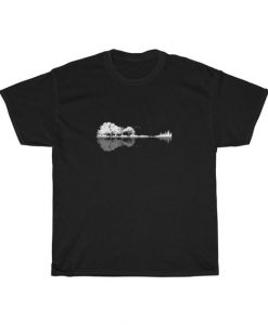 Nature Guitar Black Unisex T Shirt