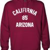 california 85 arizona hoodie maroon