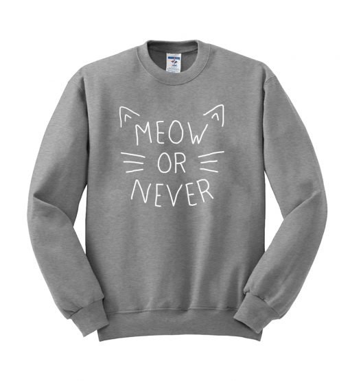 meow or never sweatshirt