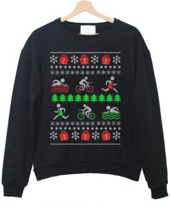 triathlon christmas sweatshirt