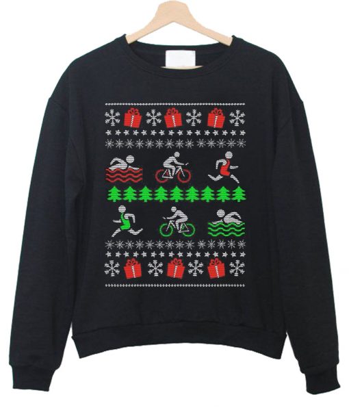 triathlon christmas sweatshirt