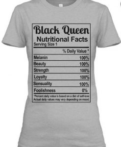 Black Queen Nutritional Facts T-Shirt