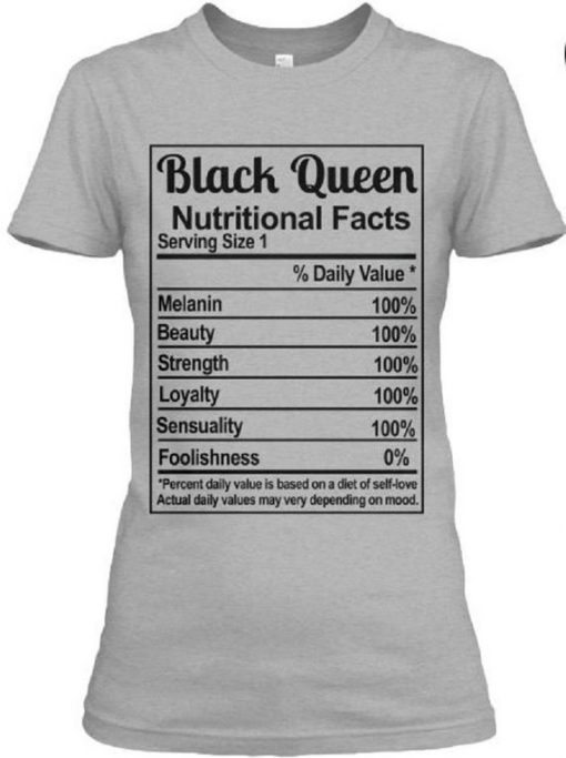 Black Queen Nutritional Facts T-Shirt