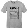 Drummer Gift Nutritional Facts T Shirt