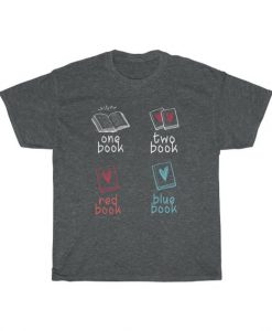 Funny Book One Book Two Book Red Book Blue Book T Shirt