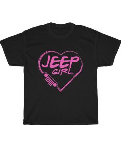 Jeep girl Pink heart lovely T Shirt