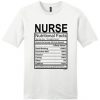 Nurse Gift Nutritional Facts T Shirt