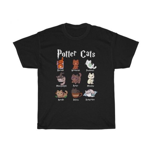 Potter Cats Harry Pawter Potter Funny T Shirt