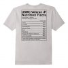 US Marine Corp Veteran Nutrition Facts T Shirt Back