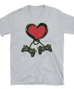 Video Gamer Heart Controller Valentine's Day T Shirt