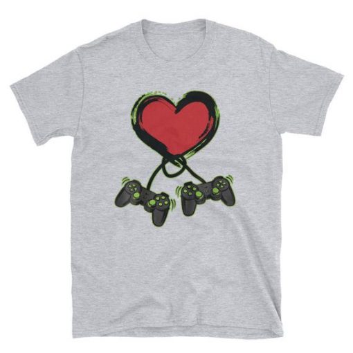 Video Gamer Heart Controller Valentine's Day T Shirt