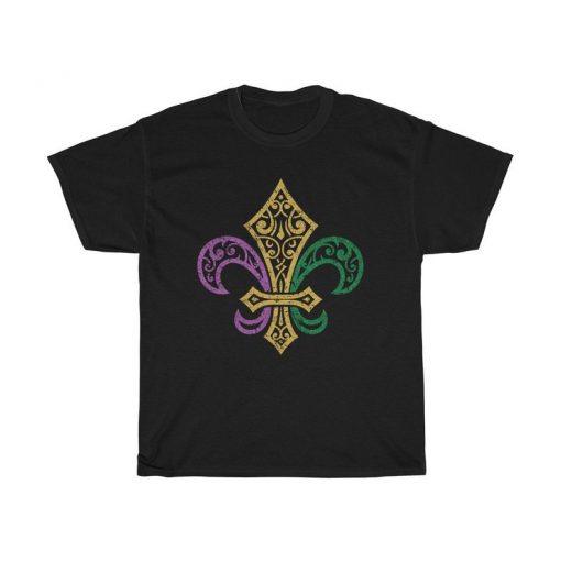 Vintage Distressed Fleur De Lis Shirt Mardi Gras Unisex T Shirt