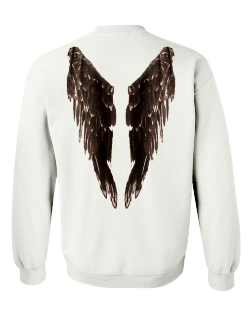 angel wings sweatshirt back