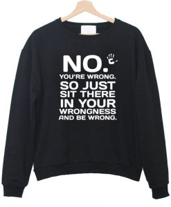 not you're wrong sweatshirt