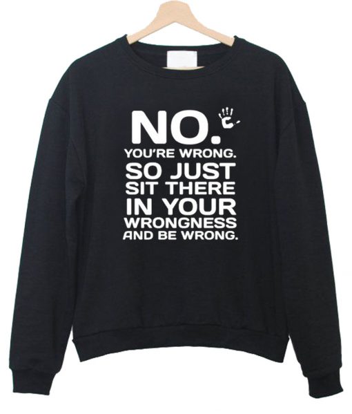 not you're wrong sweatshirt