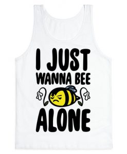 I Just Wanna Be Alone Emo Bee Pun Parody Tank Top