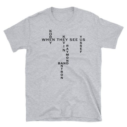 Exonéré 5 - When They See Us Shirt, Yusef Raymond Korey Antron - Kevin T-shirt - Netflix T-shirt - Central Park 5 Shirt Movie Short-Sleeve U