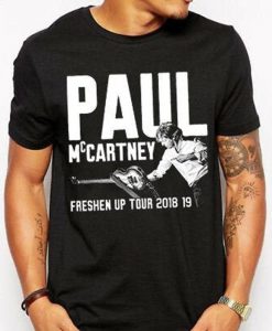 Paul McCartney Freshen Up Black Guitar Photo Tour Tee Shirt, Music Lover Gift Unisex T-shirt