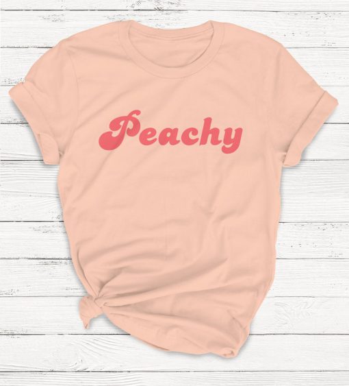 Peachy T-shirt, Retro Shirt, 70's Shirt, Women's Crewneck Tee, Vegetarian, Retro, Vintage Shirt, Summer Top, Women's Graphic Tee