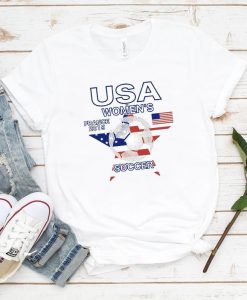 Women Soccer Shirt USA Flag Shirt Unisex T-Shirt