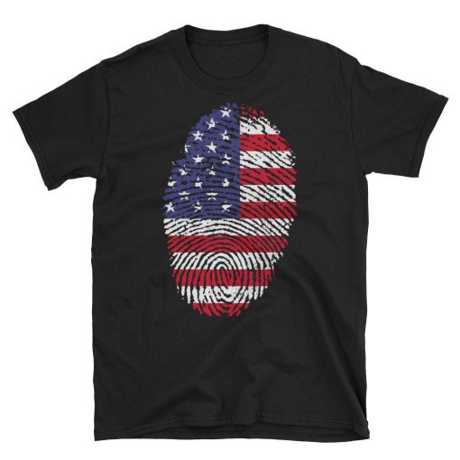 united states fingerprint flag t shirt