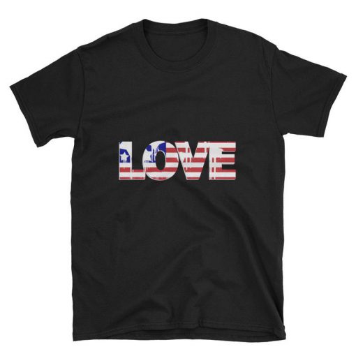 usa us flag love spray paint t shirt