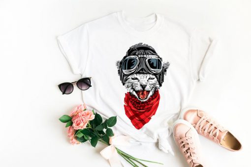 Aviator cat unisex t-shirt