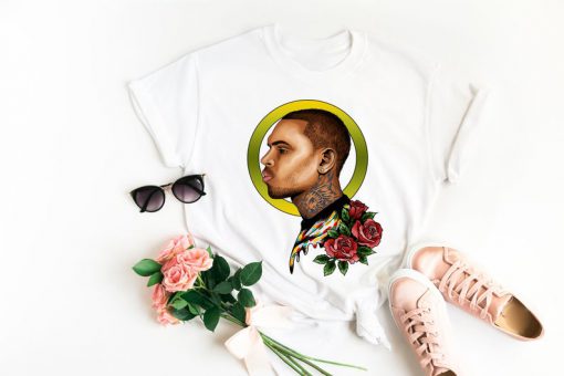 Chris brown rose art t-shirt