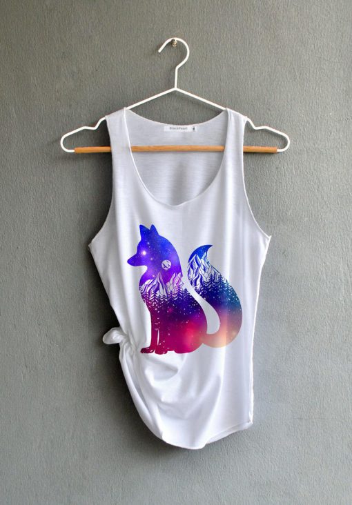 Fox Mountains Shirt Fox Space Shirt Forest Tank Top