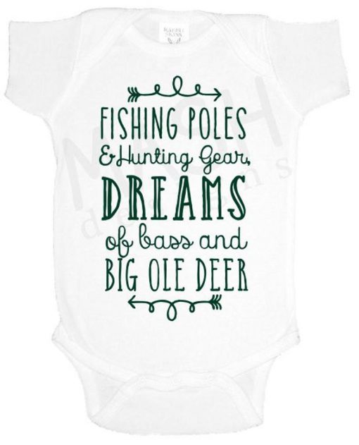 Hunting and Fishing baby one piece tshirt