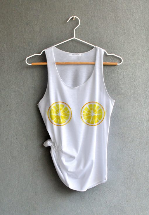 Lemon Shirt Boobs Boobs Shirts Bikini funny shirt Fashion tank top White Tank Top Womens