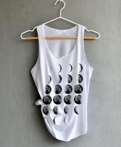 Moon Phase Shirt Moon Night Shirt Moon space tank top White Tank Top Womens