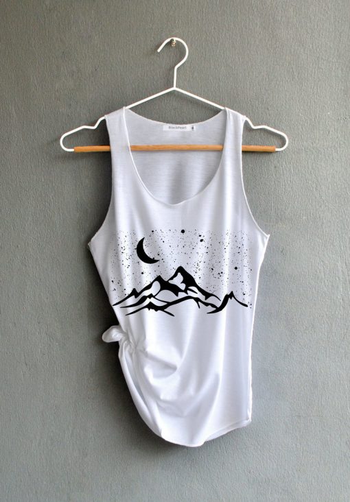 Mountains Tee Shirts Hiking Tank top Camping Shirt Shirts White Tank Top Womens