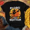 My Corgi rides shotgun Halloween T-shirt