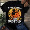 My Jack Russell rides shotgun Halloween T-shirt