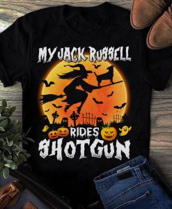 My Jack Russell rides shotgun Halloween T-shirt