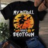 My Pitbull rides shotgun Halloween T-shirt,