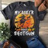 My boxer rides shotgun Halloween T-shirt