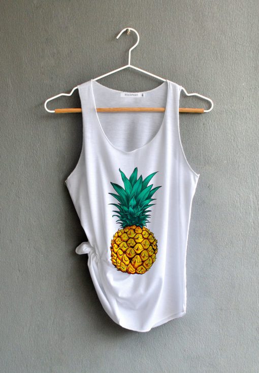 Pineapple Tank top Pineapple Shirt Shirt Funny Shirts Hipster T-shirt White Tank Top Womens