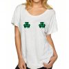 ST. PATRICKS DAY Shamrock Boobies Ladies Triblend Dolman T-shirt