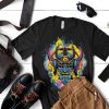 Samurai unisex t-shirt; colorful samurai head t-shirt