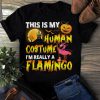 T-shirt Human Costume Flamingo Halloween, Flamingo Witch t shirt