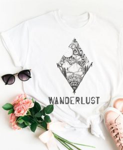 Wanderlust Unisex white t-shirt