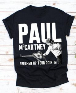 Paul McCartney Freshen Up Black Guitar Photo Tour T-Shirt