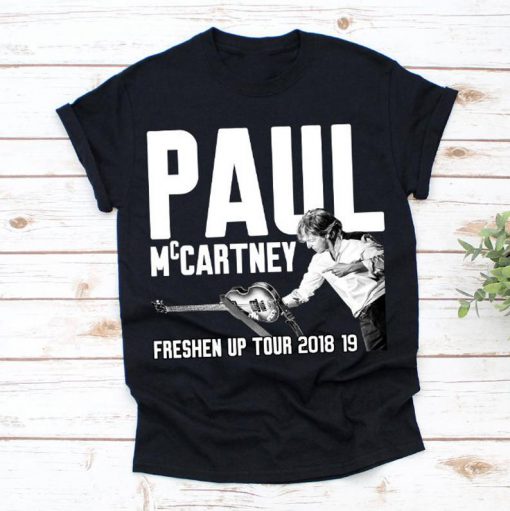 Paul McCartney Freshen Up Black Guitar Photo Tour T-Shirt