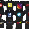 Black shirts Social Media Facebook tweeter Instagram and more matching shirt Halloween